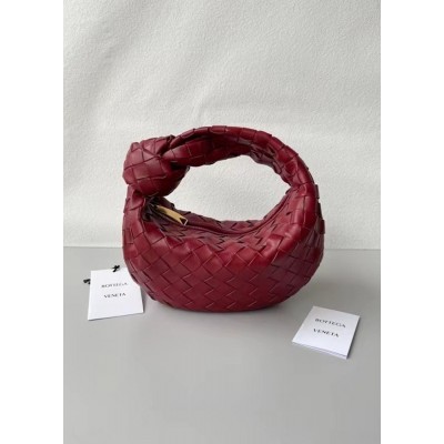 Bottega Veneta BV Jodie Mini Bag In Dark Red Intrecciato Lambskin IAMBS240210
