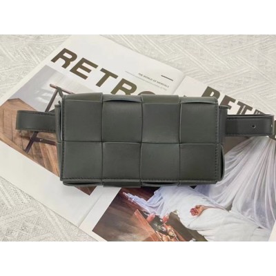 Bottega Veneta Cassette Belt Bag In Black Intrecciato Leather IAMBS240058