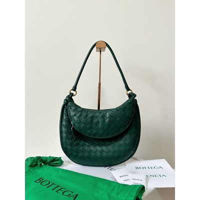 Bottega Veneta Gemelli Medium Bag in Emerald Green Intrecciato Lambskin IAMBS240195