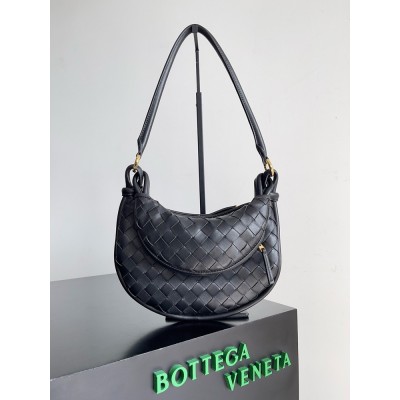 Bottega Veneta Gemelli Small Bag in Black Intrecciato Lambskin IAMBS240198