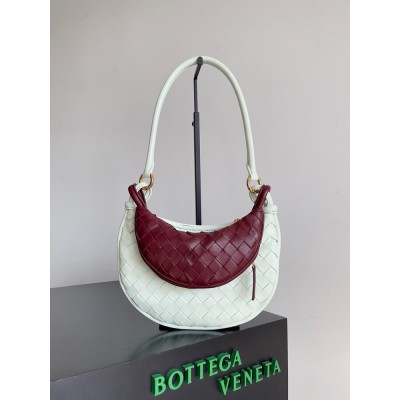 Bottega Veneta Gemelli Small Bag in Glacier/Barolo Intrecciato Lambskin IAMBS240200