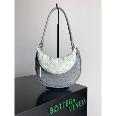 Bottega Veneta Gemelli Small Bag in Grey/Glacier Intrecciato Lambskin IAMBS240201