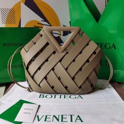 Bottega Veneta Medium Point Bag In Taupe Intrecciato Leather IAMBS240374