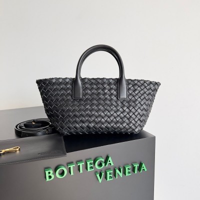 Bottega Veneta Mini Cabat Bag In Black Intrecciato Lambskin IAMBS240078