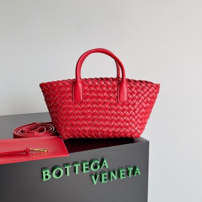 Bottega Veneta Mini Cabat Bag In Red Intrecciato Lambskin IAMBS240082