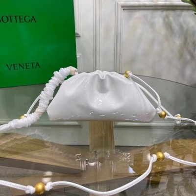 Bottega Veneta Mini Pouch In White Patent Leather IAMBS240395