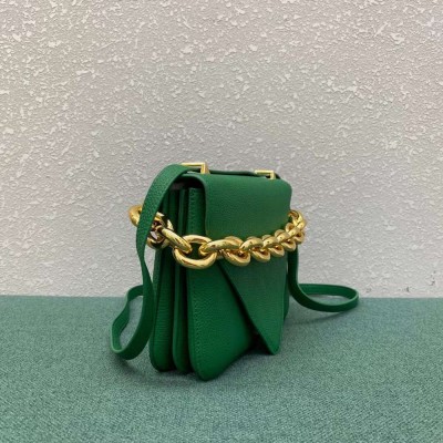 Bottega Veneta Mount Small Bag In Green Leather IAMBS240333