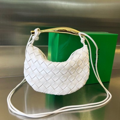 Bottega Veneta Sardine Mini Bag In White Intrecciato Lambskin IAMBS240409