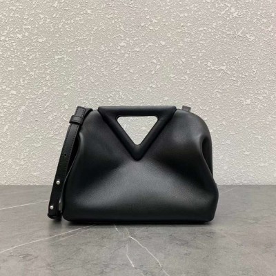 Bottega Veneta Small Point Top Handle Bag In Black Leather IAMBS240421