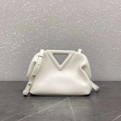 Bottega Veneta Small Point Top Handle Bag In White Leather IAMBS240426