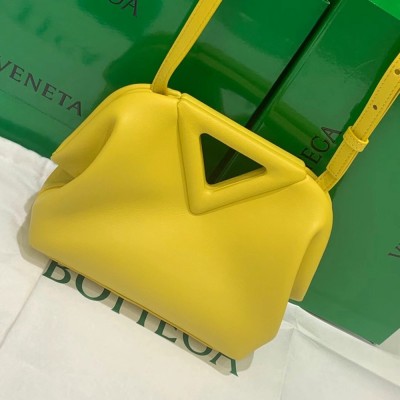 Bottega Veneta Small Point Top Handle Bag In Yellow Leather IAMBS240427