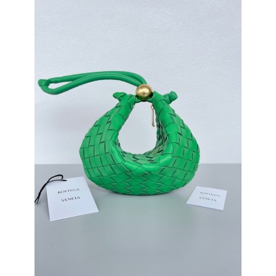 Bottega Veneta Turn Bag In Green Intrecciato Lambskin IAMBS240430
