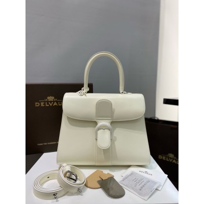Delvaux Brillant MM Bag in Ivory Box Calf Leather IAMBS240443