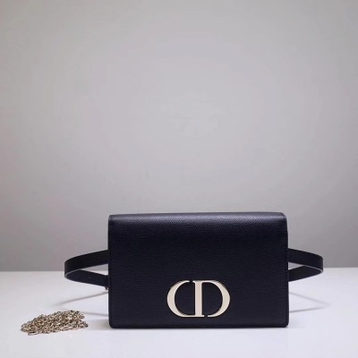 Dior 30 Montaigne 2 In 1 Belt Bag In Black Calfskin IAMBS240491