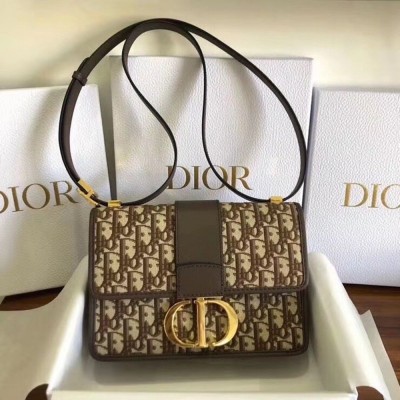Dior 30 Montaigne Bag In Brown Oblique Jacquard Canvas IAMBS240458