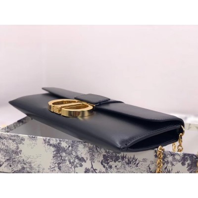 Dior 30 Montaigne Clutch Bag In Black Lambskin IAMBS240796
