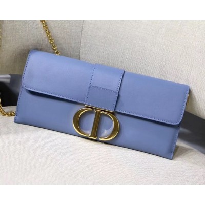Dior 30 Montaigne Clutch Bag In Denim Blue Calfskin IAMBS240798