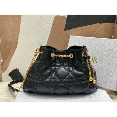 Dior Ammi Medium Bag in Black Macrocannage Lambskin IAMBS240481