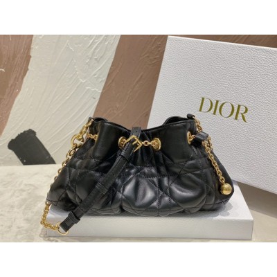 Dior Ammi Small Bag in Black Macrocannage Lambskin IAMBS240483