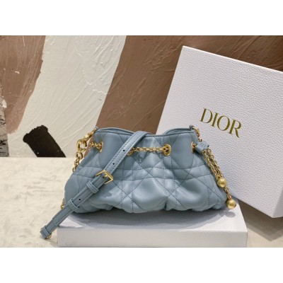 Dior Ammi Small Bag in Blue Macrocannage Lambskin IAMBS240484
