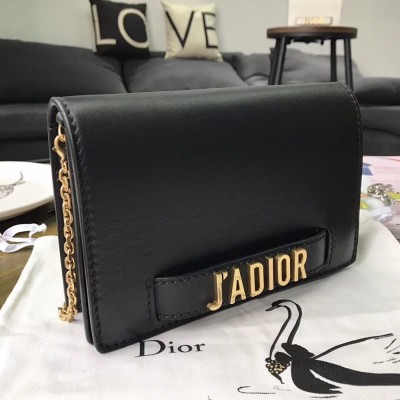 Dior Black J'Adior Wallet On Chain Pouch IAMBS241268