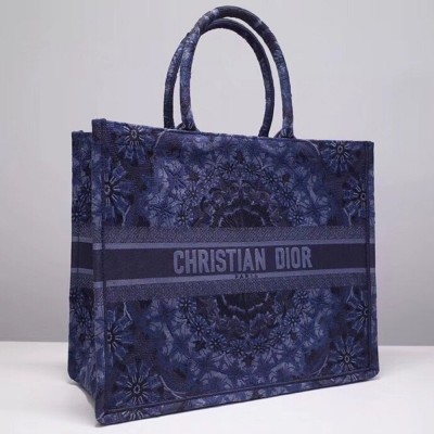 Dior Book Tote Bag In Blue KaleiDiorscopic Canvas IAMBS240559