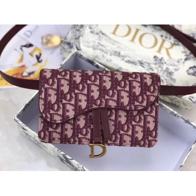 Dior Bordeaux Oblique Saddle Belt Bag IAMBS240511