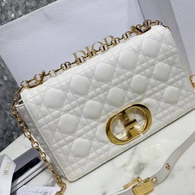 Dior Caro Medium Bag In White Cannage Calfskin IAMBS240759