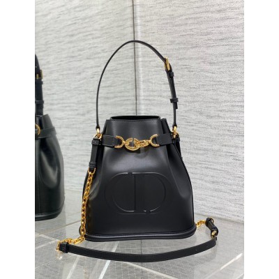 Dior C'est Medium Bag in Black Saddle Calfskin IAMBS241137