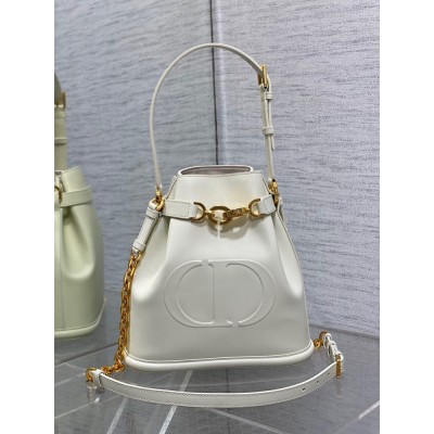 Dior C'est Medium Bag in White Saddle Calfskin IAMBS241139