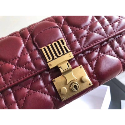 Dior DiorAddict Continental Wallet In Bordeaux Lambskin IAMBS241270