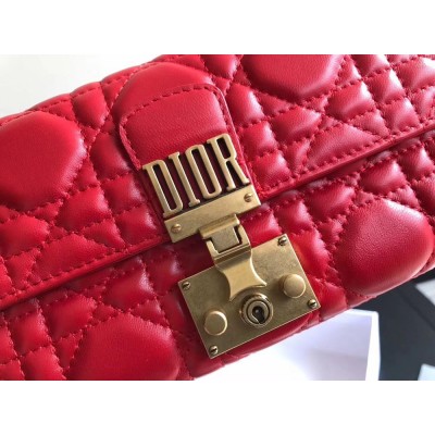 Dior DiorAddict Continental Wallet In Red Lambskin IAMBS241273