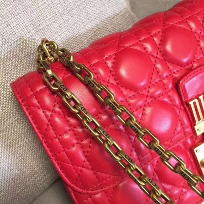 Dior Dioraddict Flap Bag In Red Lambskin IAMBS240805
