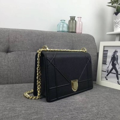 Dior Diorama Flap Bag In Noir Grained Calfskin IAMBS240808