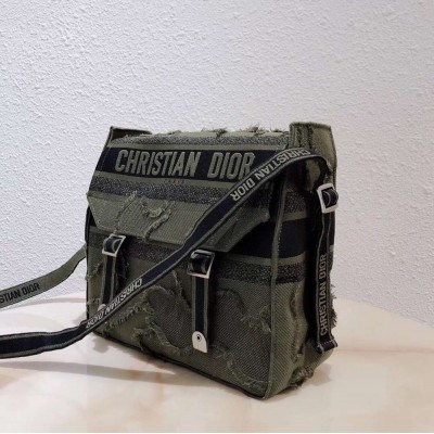 Dior Diorcamp Messenger Bag In Green Camouflage Canvas IAMBS241069