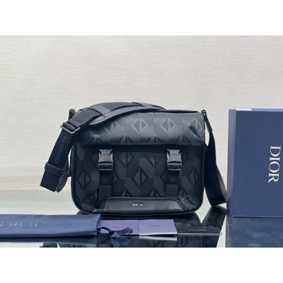 Dior Explorer Messenger Bag In Black CD Diamond Mirage Ski Capsule Nylon IAMBS241076
