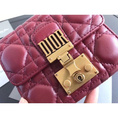 Dior French DiorAddict Wallet In Bordeaux Lambskin IAMBS241275