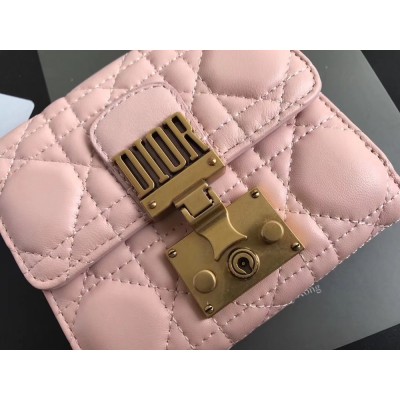 Dior French DiorAddict Wallet In Pink Lambskin IAMBS241277