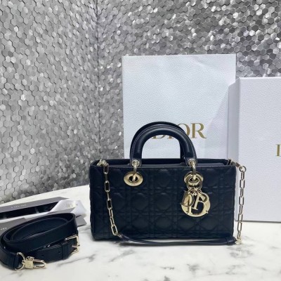 Dior Lady D-Joy Bag In Black Cannage Lambskin IAMBS240973