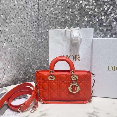 Dior Lady D-Joy Bag In Orange Cannage Lambskin IAMBS240977