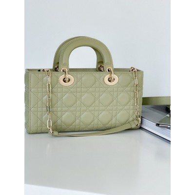 Dior Lady D-Joy Medium Bag In Ethereal Green Cannage Lambskin IAMBS240984
