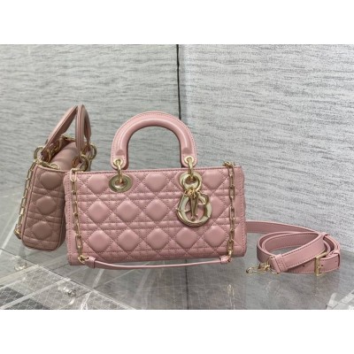 Dior Lady D-Joy Medium Bag In Peony Pink Cannage Lambskin IAMBS240986
