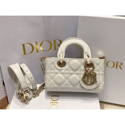 Dior Lady D-Joy Micro Bag In White Cannage Lambskin IAMBS240991