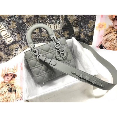 Dior Lady Dior My ABCDior Bag In Gray Ultramatte Calfskin IAMBS240855