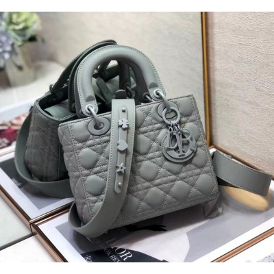 Dior Lady Dior My ABCDior Bag In Grey Ultramatte Calfskin IAMBS240856