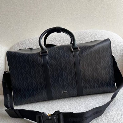 Dior Lingot 50 Duffle Bag In Black CD Diamond Canvas IAMBS241261
