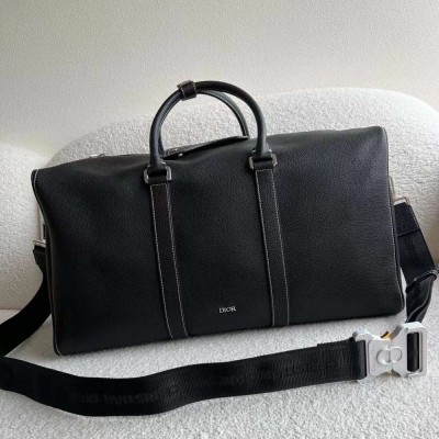 Dior Lingot 50 Duffle Bag In Black Grained Calfskin IAMBS241263