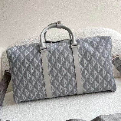 Dior Lingot 50 Duffle Bag In Gray CD Diamond Canvas IAMBS241262