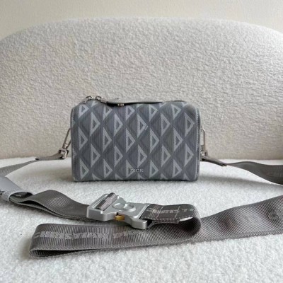 Dior Lingot Messenger Bag In Gray CD Diamond Canvas IAMBS241080