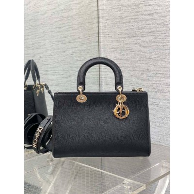 Dior Medium Lady D-Sire My ABCDior Bag in Black Bull Leather IAMBS241062